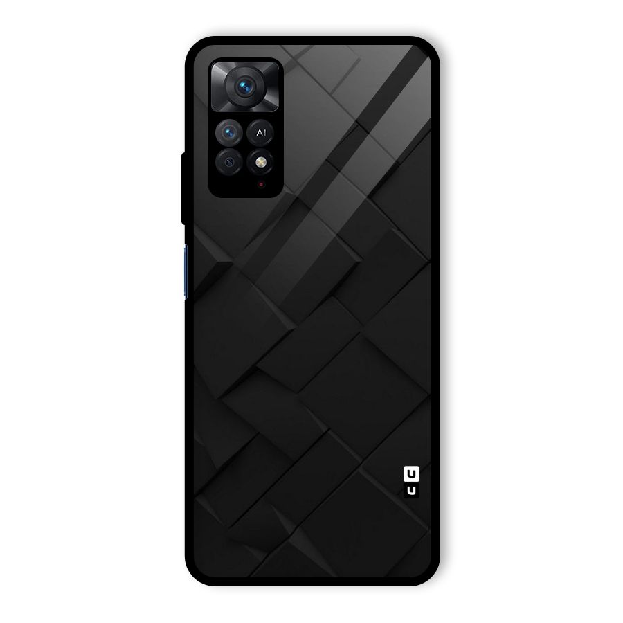 Black Elegant Design Glass Back Case for Redmi Note 11 Pro