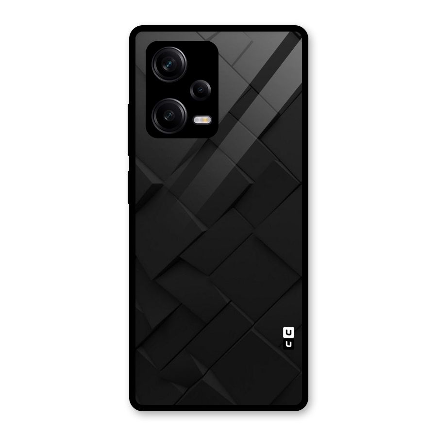Black Elegant Design Glass Back Case for Redmi Note 12 Pro