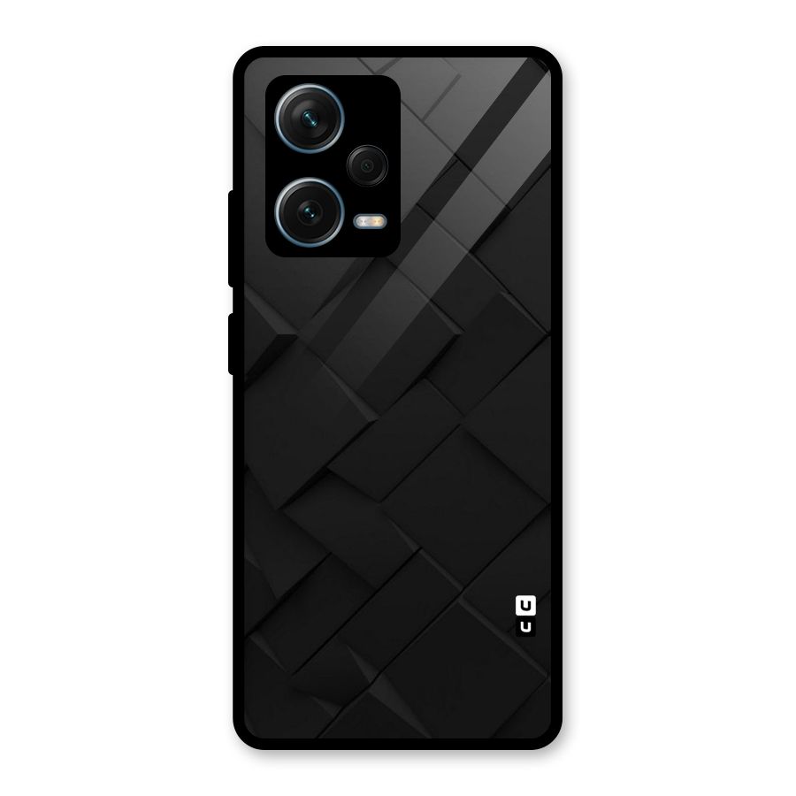 Black Elegant Design Glass Back Case for Redmi Note 12 Pro Plus 5G