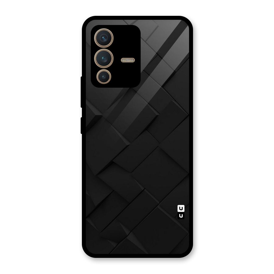 Black Elegant Design Glass Back Case for Vivo V23 5G