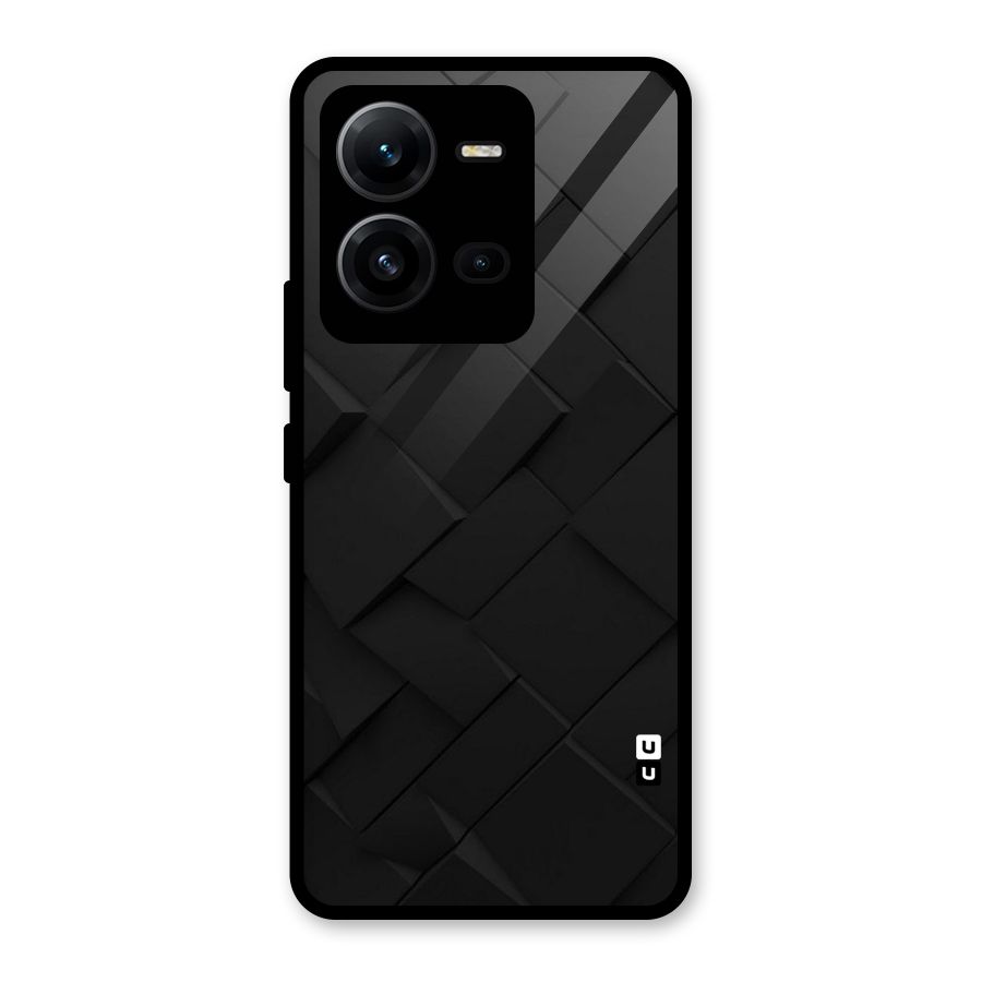 Black Elegant Design Glass Back Case for Vivo V25