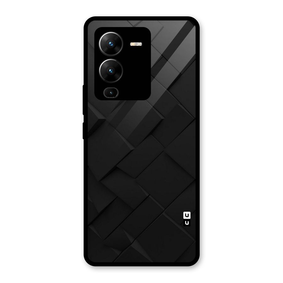 Black Elegant Design Glass Back Case for Vivo V25 Pro