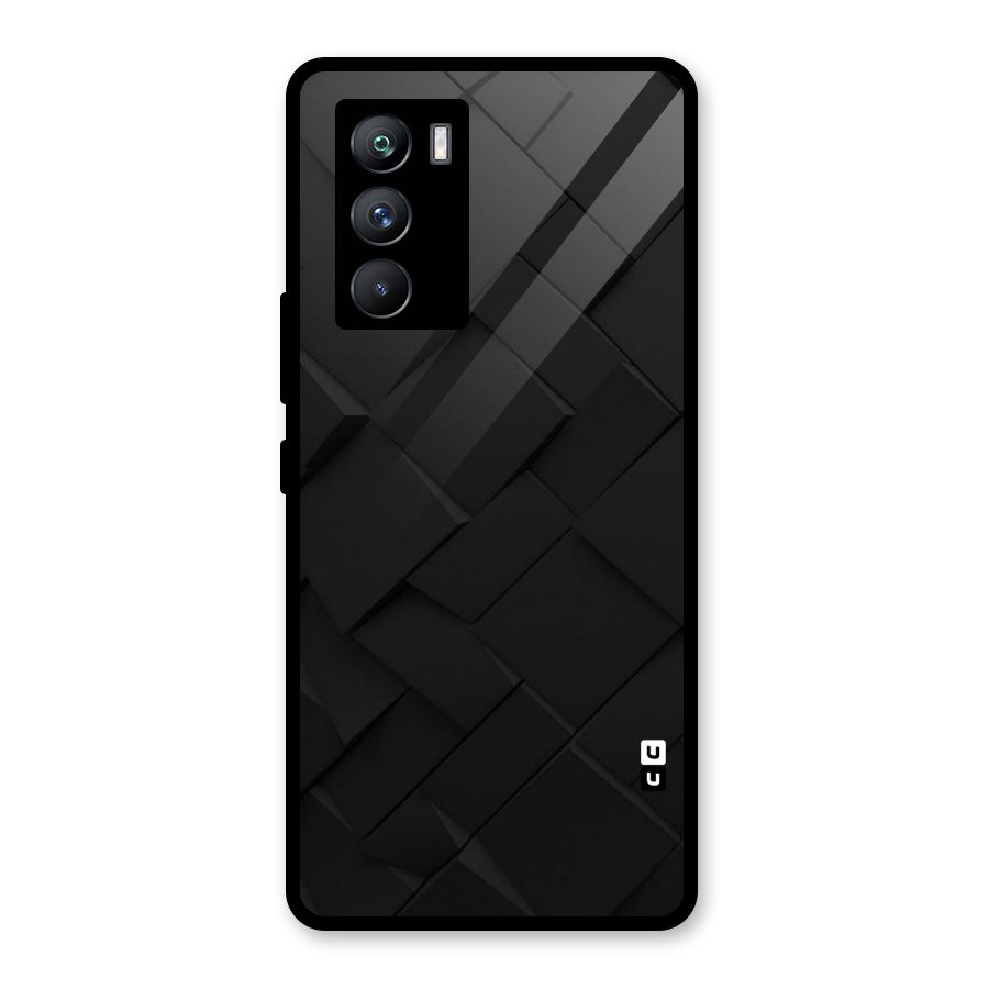 Black Elegant Design Glass Back Case for Vivo iQOO 9 SE