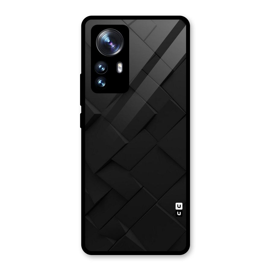 Black Elegant Design Glass Back Case for Xiaomi 12 Pro