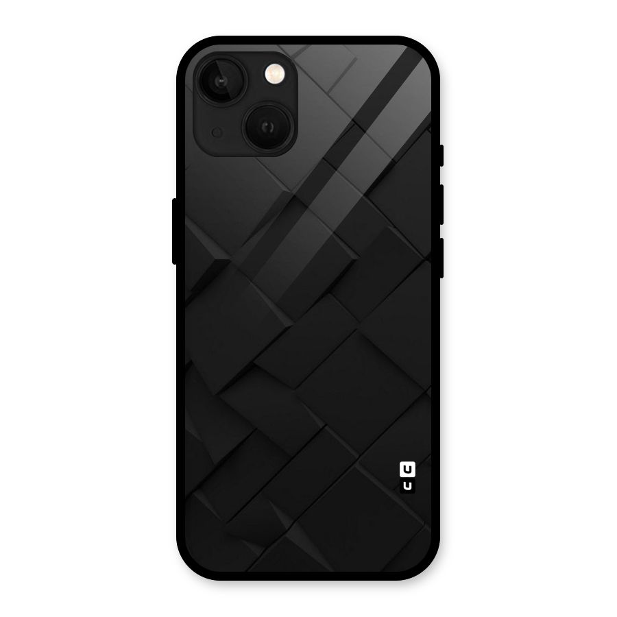 Black Elegant Design Glass Back Case for iPhone 13