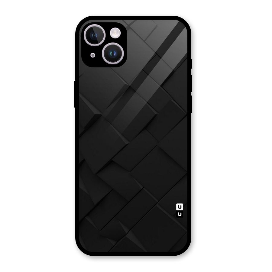 Black Elegant Design Glass Back Case for iPhone 14 Plus