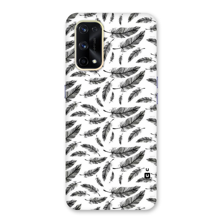Black Feather Glass Back Case for Realme X7 Pro