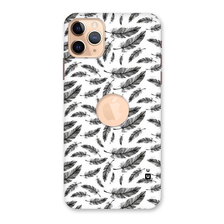 Black Feather Back Case for iPhone 11 Pro Max Logo Cut