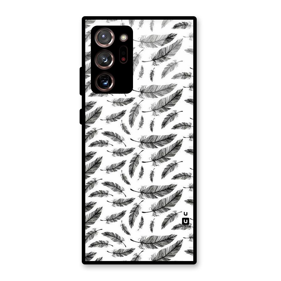 Black Feather Glass Back Case for Galaxy Note 20 Ultra 5G