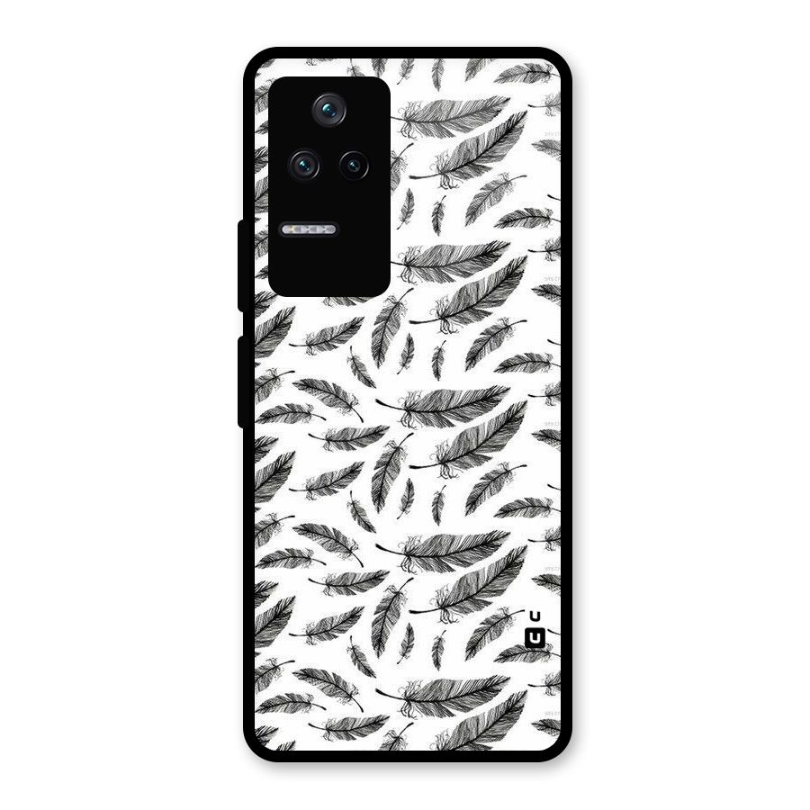 Black Feather Glass Back Case for Poco F4 5G