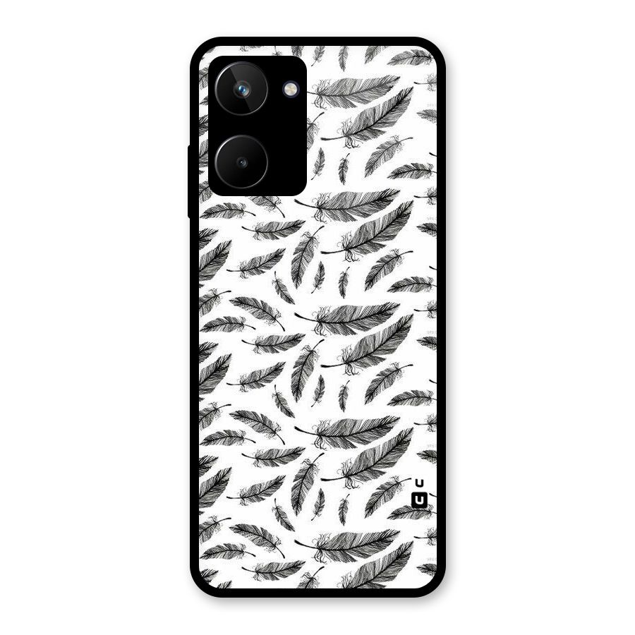 Black Feather Glass Back Case for Realme 10