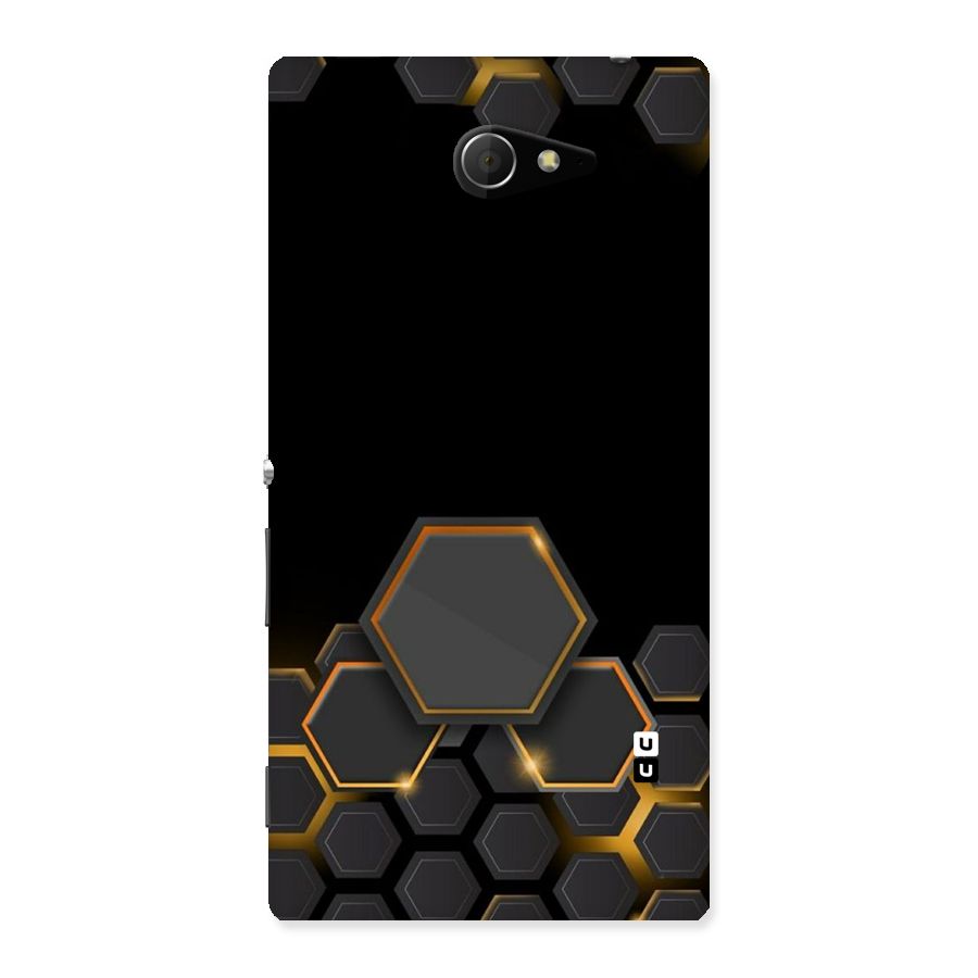 Black Gold Hexa Back Case for Sony Xperia M2