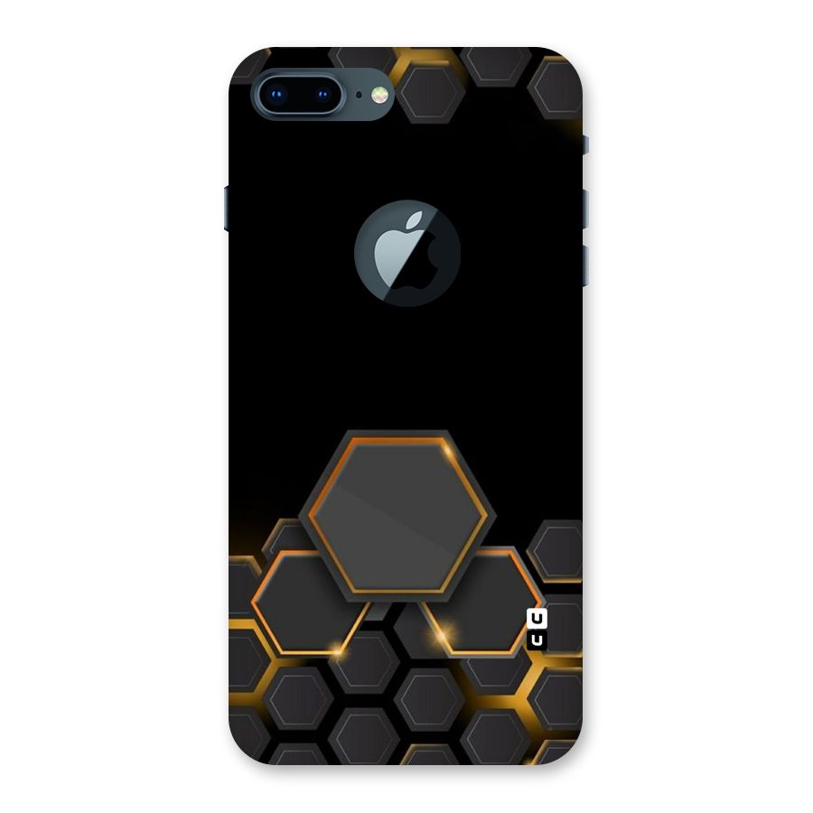 Black Gold Hexa Back Case for iPhone 7 Plus Logo Cut