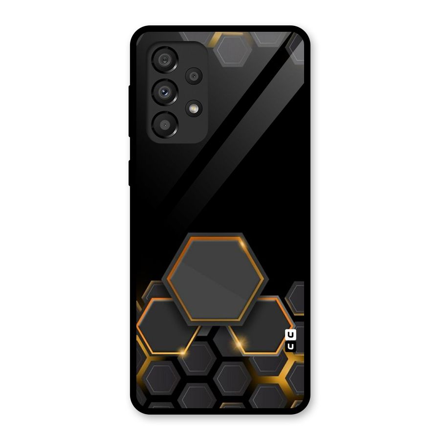 Black Gold Hexa Glass Back Case for Galaxy A33 5G