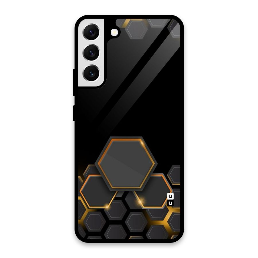 Black Gold Hexa Glass Back Case for Galaxy S22 Plus 5G