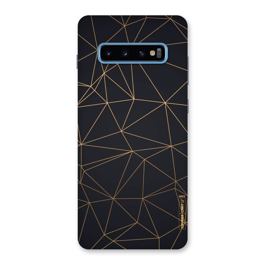 Black Golden Lines Back Case for Galaxy S10 Plus