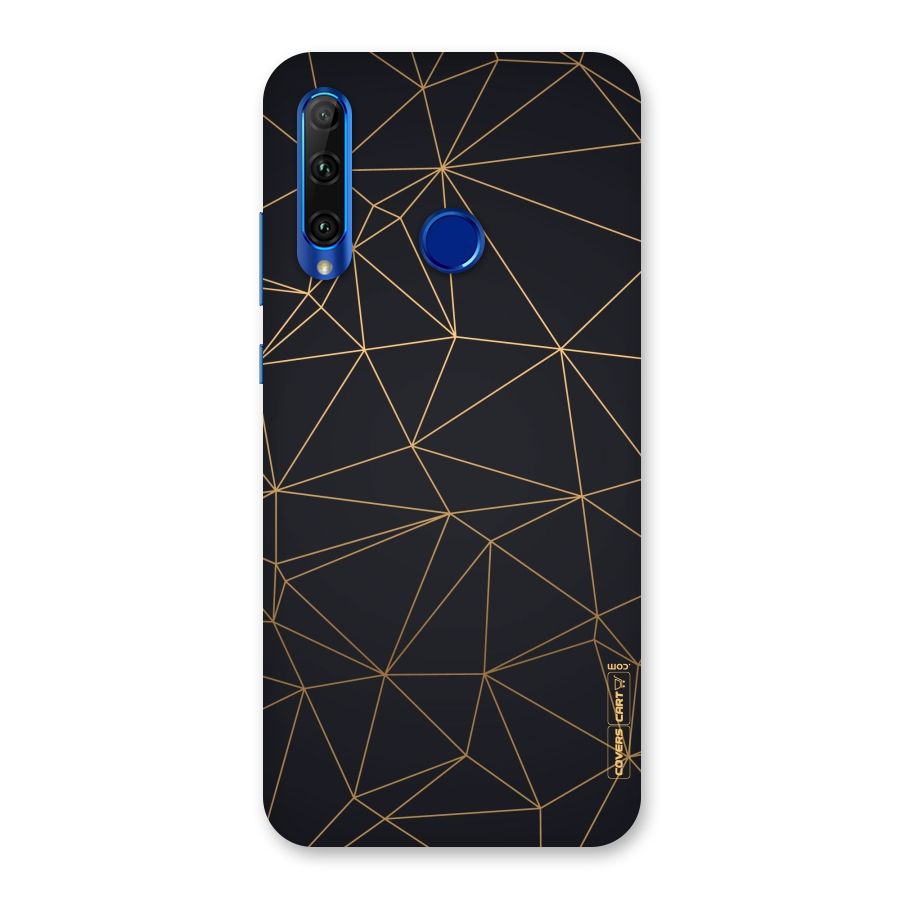 Black Golden Lines Back Case for Honor 20i