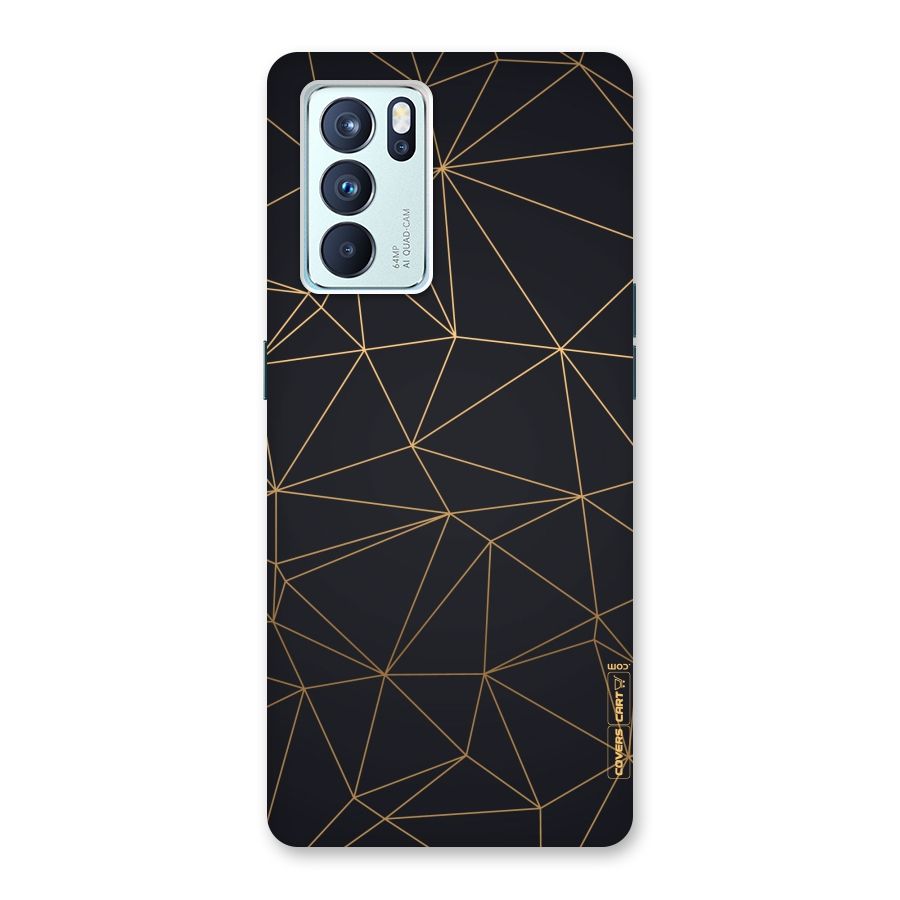Black Golden Lines Back Case for Oppo Reno6 Pro 5G