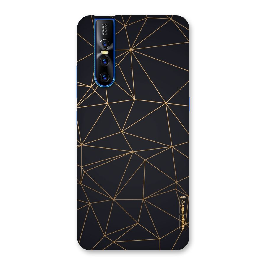 Black Golden Lines Back Case for Vivo V15 Pro