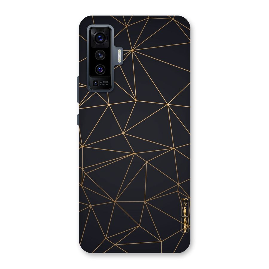 Black Golden Lines Back Case for Vivo X50