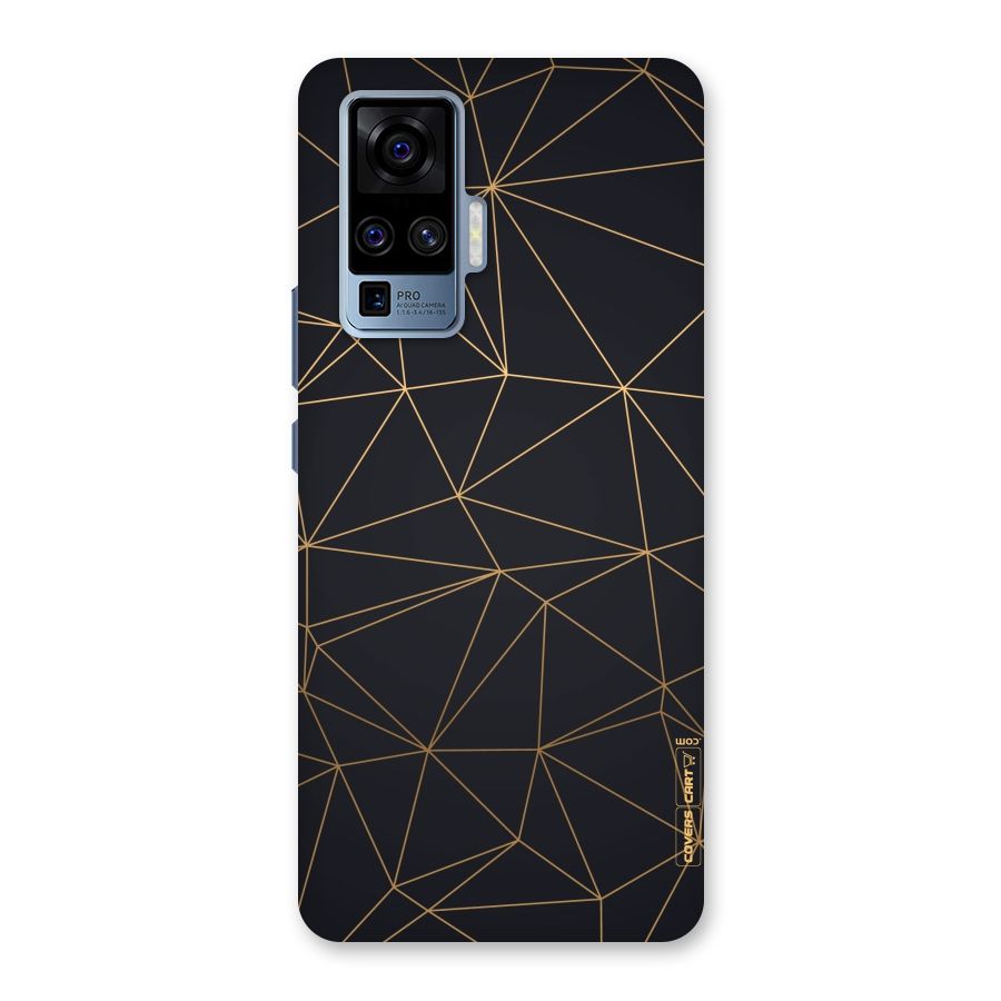 Black Golden Lines Back Case for Vivo X50 Pro