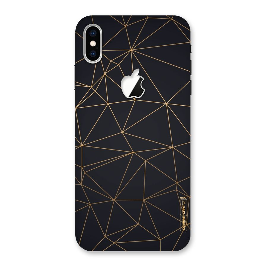 Black Golden Lines Back Case for iPhone XS Max Apple Cut