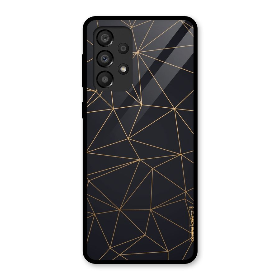 Black Golden Lines Glass Back Case for Galaxy A33 5G