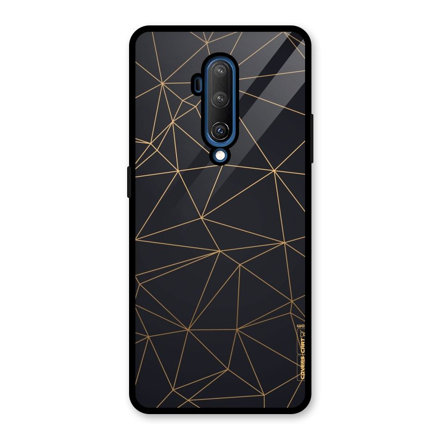 Black Golden Lines Glass Back Case for OnePlus 7T Pro