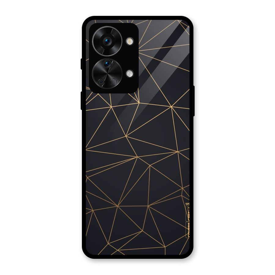 Black Golden Lines Glass Back Case for OnePlus Nord 2T