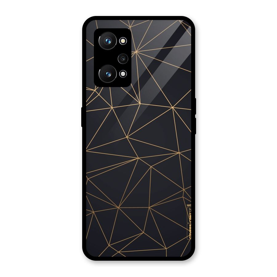Black Golden Lines Glass Back Case for Realme GT Neo 3T