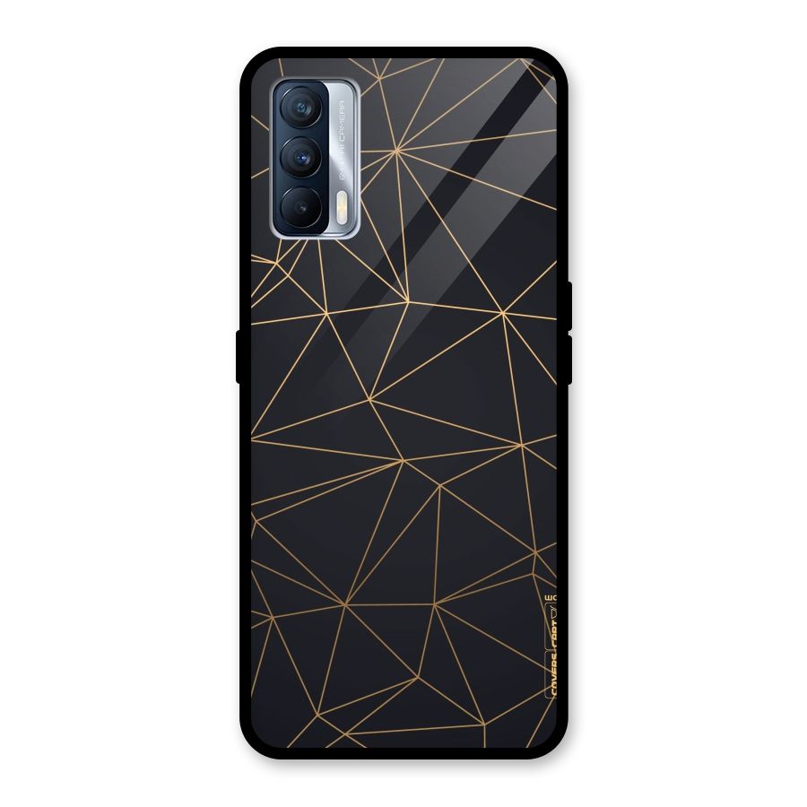Black Golden Lines Glass Back Case for Realme X7