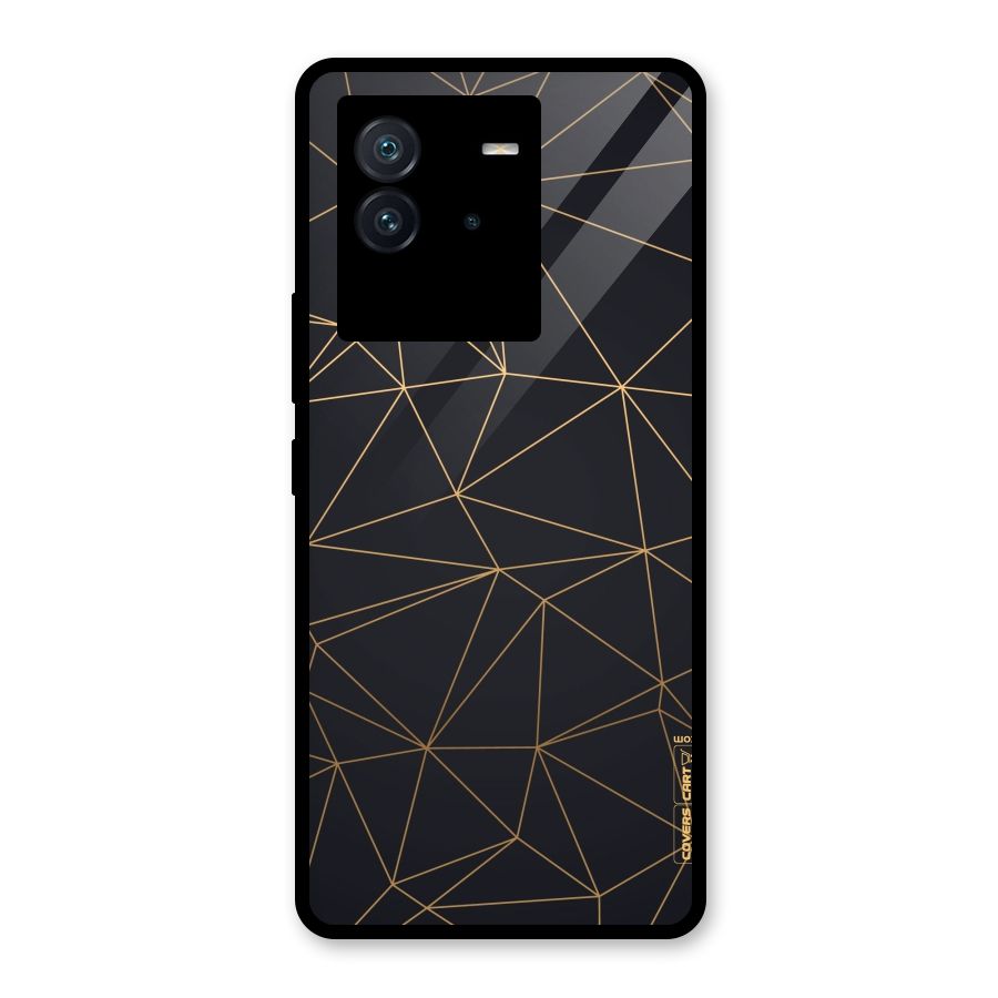 Black Golden Lines Glass Back Case for Vivo iQOO Neo 6 5G