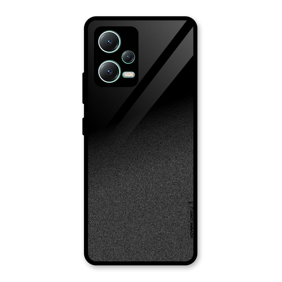 Black Grey Noise Fusion Glass Back Case for Redmi Note 12 5G