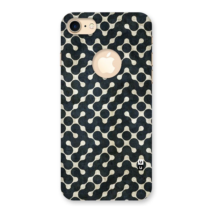 Black Maze Design Back Case for iPhone 7 Logo Cut
