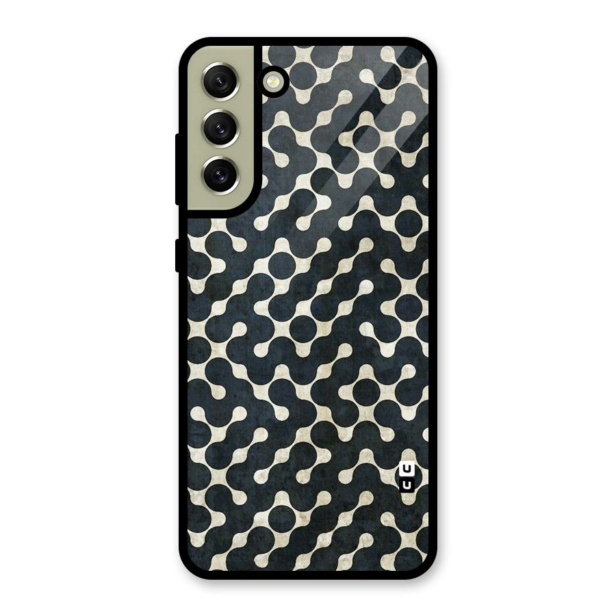 Black Maze Design Glass Back Case for Galaxy S21 FE 5G