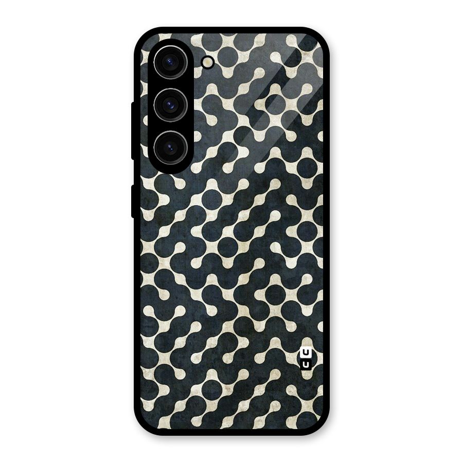Black Maze Design Glass Back Case for Galaxy S23
