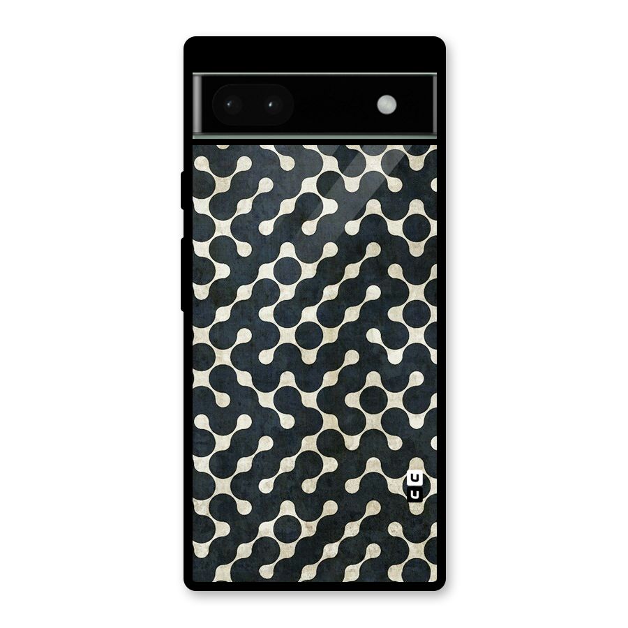 Black Maze Design Glass Back Case for Google Pixel 6a