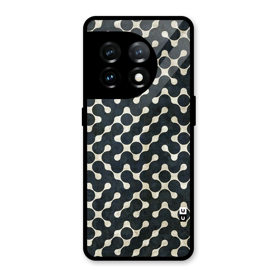 Black Maze Design Glass Back Case for OnePlus 11