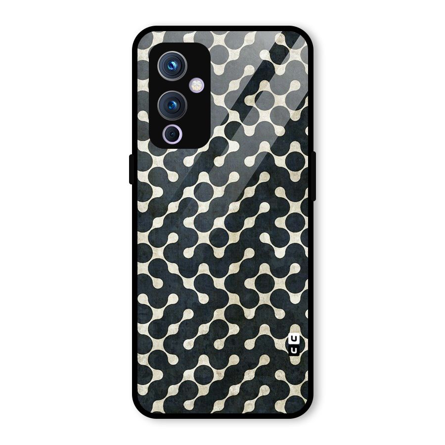 Black Maze Design Glass Back Case for OnePlus 9