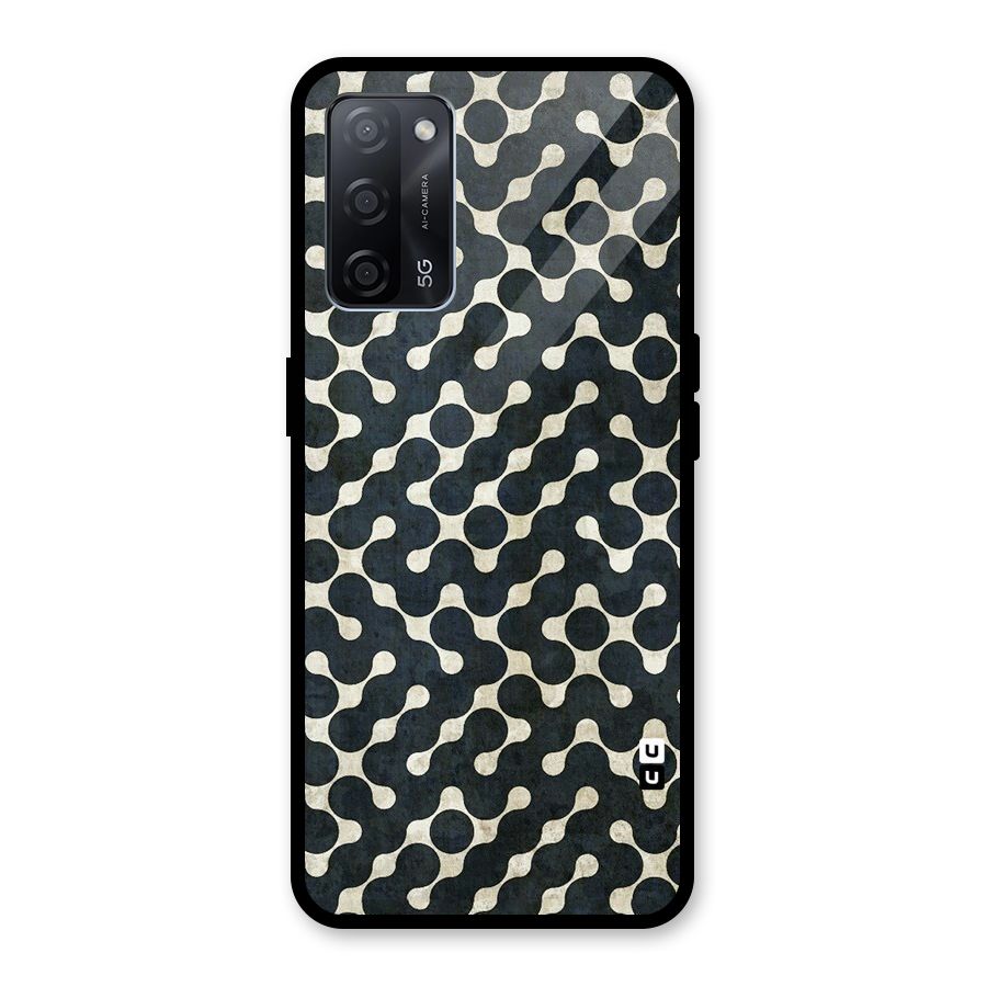 Black Maze Design Glass Back Case for Oppo A53s 5G