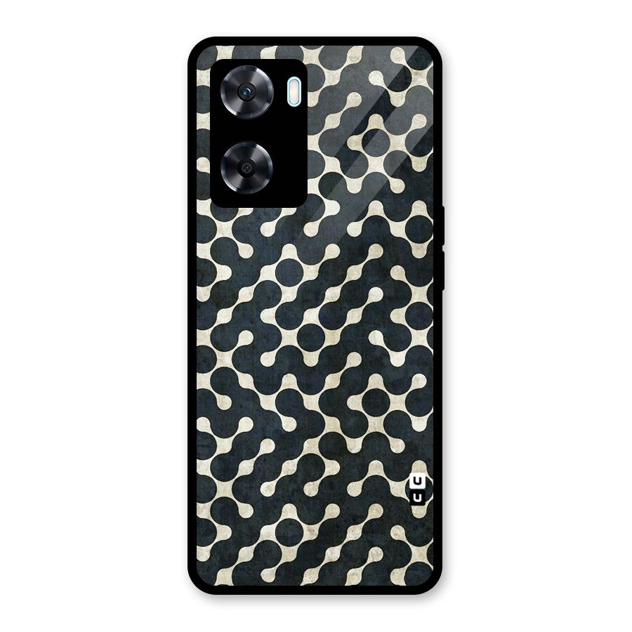 Black Maze Design Glass Back Case for Oppo A77
