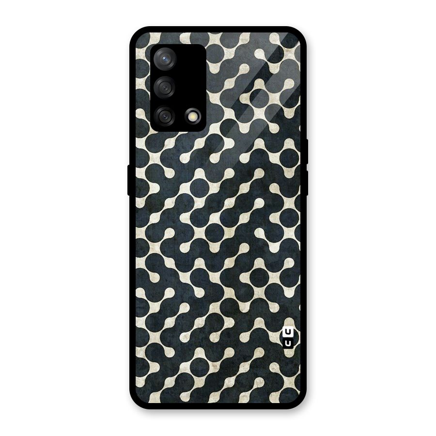 Black Maze Design Glass Back Case for Oppo F19