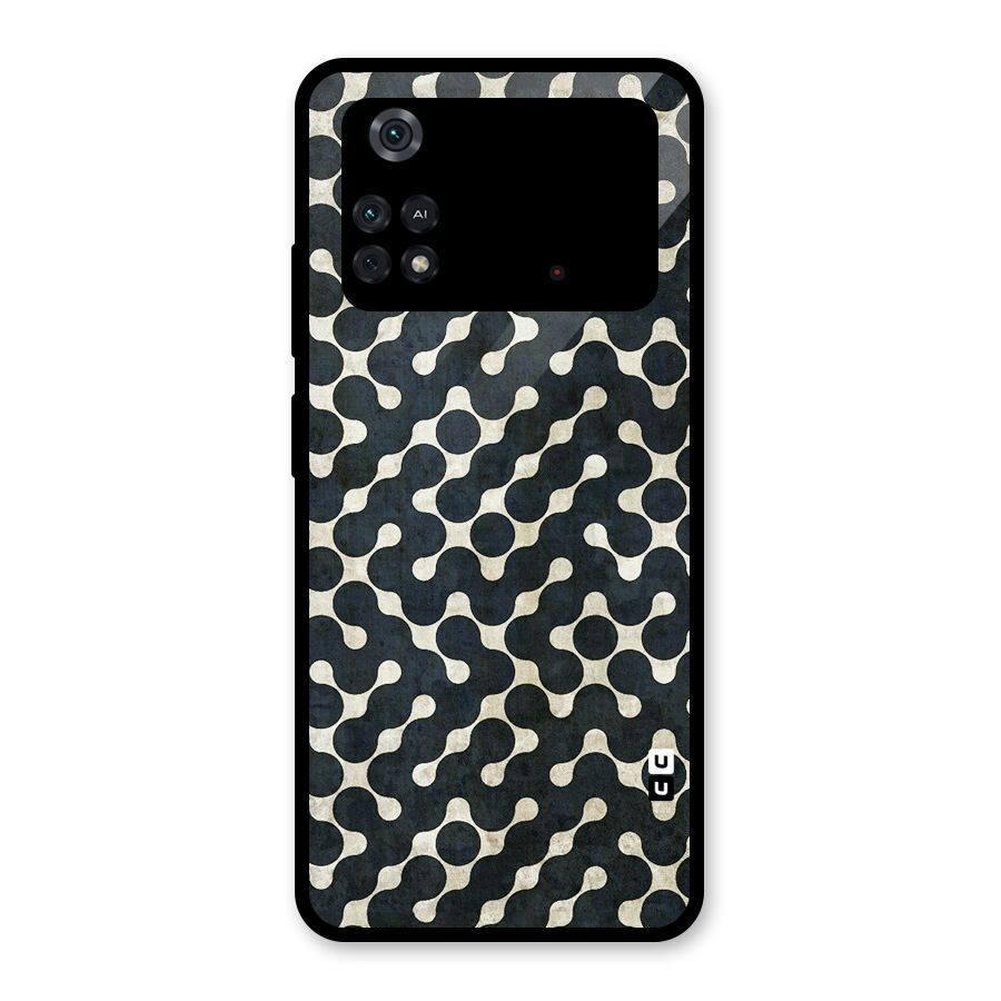 Black Maze Design Glass Back Case for Poco M4 Pro 4G