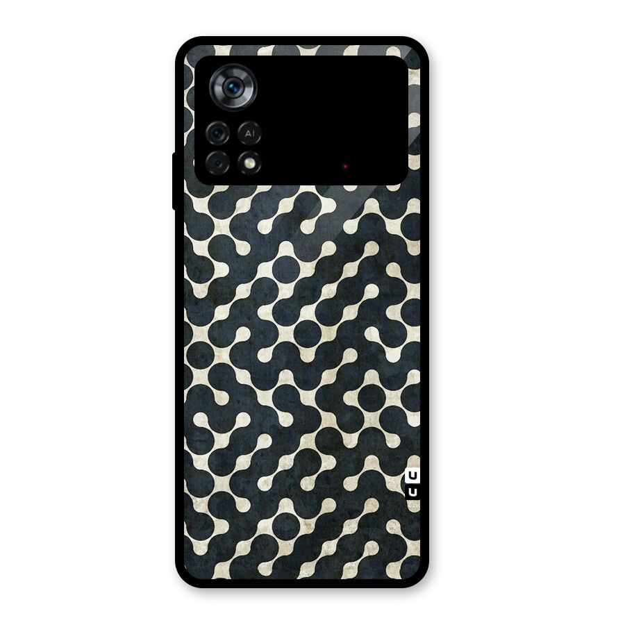 Black Maze Design Glass Back Case for Poco X4 Pro 5G