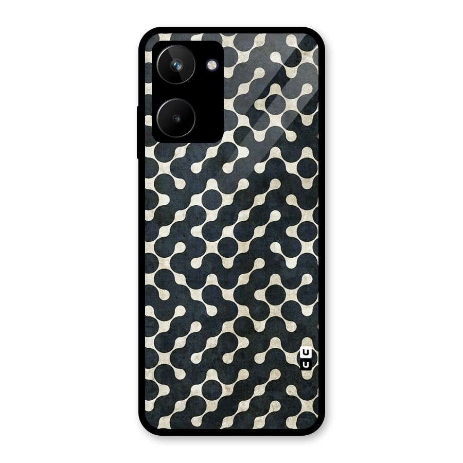 Black Maze Design Glass Back Case for Realme 10
