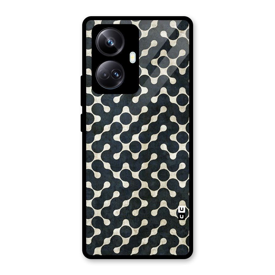 Black Maze Design Glass Back Case for Realme 10 Pro Plus