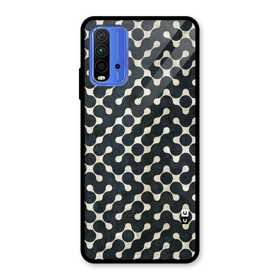 Black Maze Design Glass Back Case for Redmi 9 Power