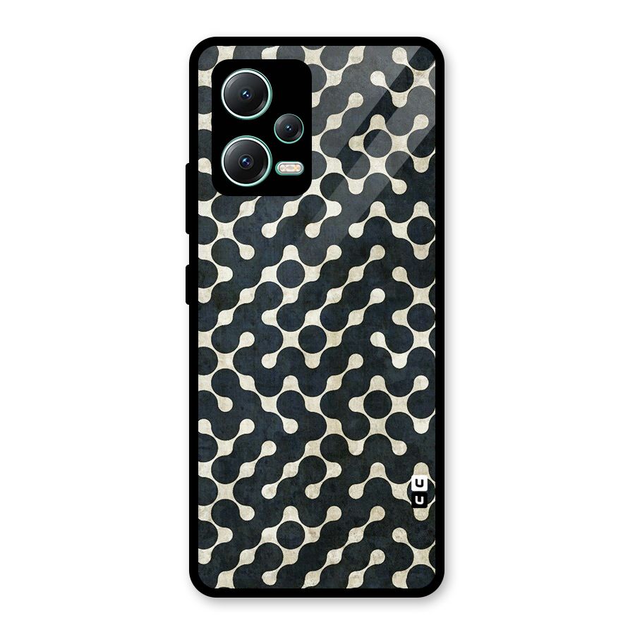 Black Maze Design Glass Back Case for Redmi Note 12 5G