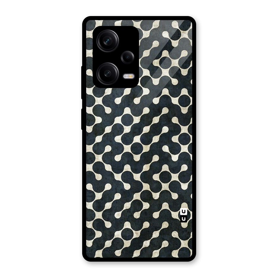 Black Maze Design Glass Back Case for Redmi Note 12 Pro