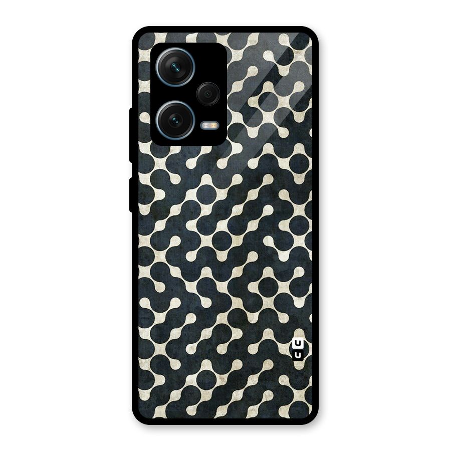 Black Maze Design Glass Back Case for Redmi Note 12 Pro Plus 5G